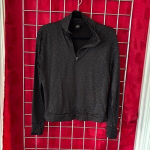 Avia Black Long Sleeve Polo Sweatshirt